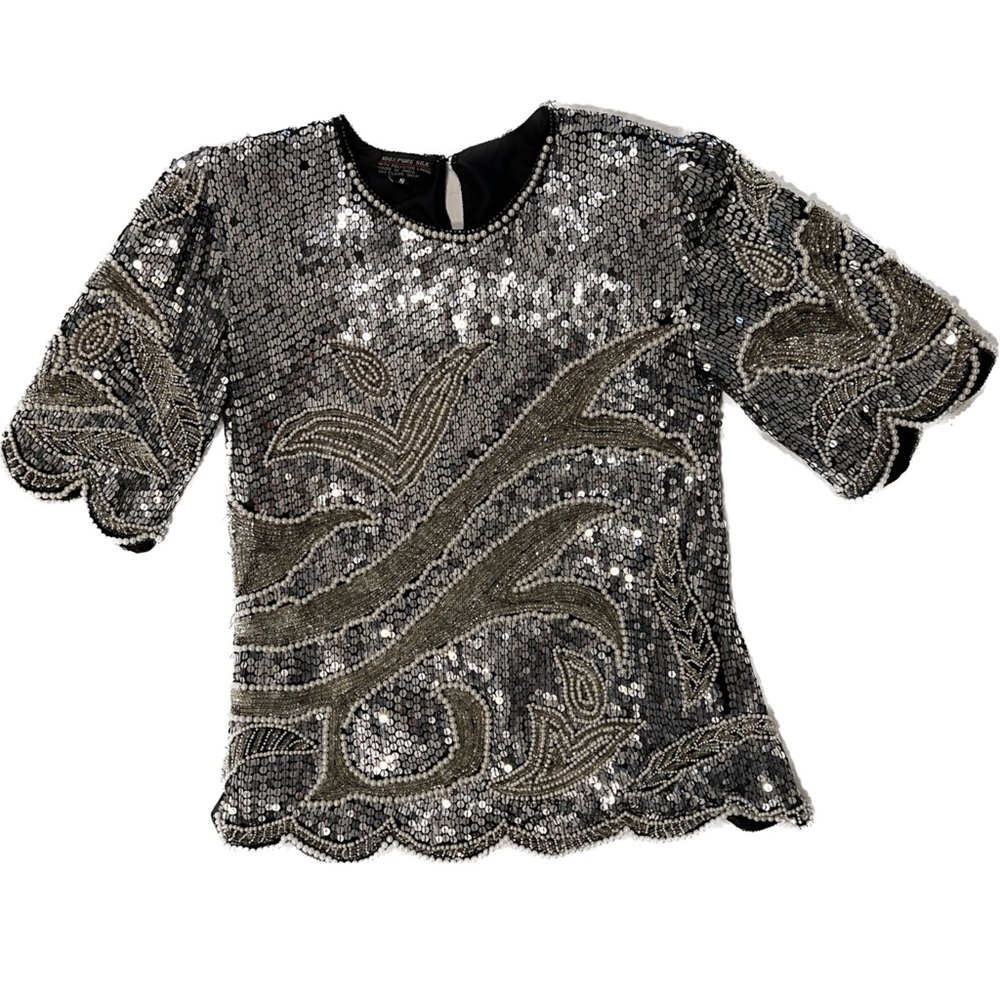 Vintage Sequin Beaded Top